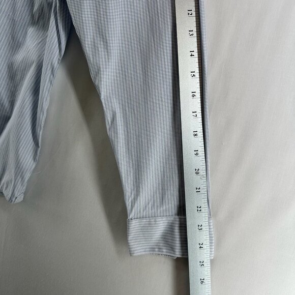 Calvin Klein Shirt Mens XL 17-17.5 34-35 X Extra Slim Fit Check Button Up Blue - Picture 10 of 11